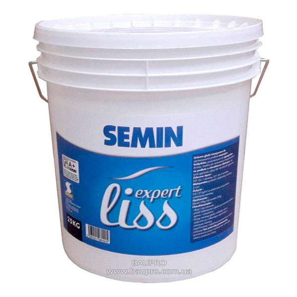 Шпаклівка SEMIN EXPERT'LISS стартова/фінішна безповітряного розпилення, відро 25 кг