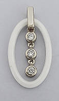 Кулон ХР із цирконами. Родій. Довжина: 3 см