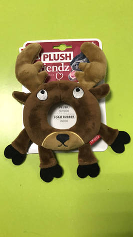 Іграшка для собак Лось з пискавкою GiGwi Plush текстиль гума 19 см COLLAR, фото 2