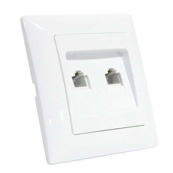 Розетка комп'ютер+телефон TINA, фото 1