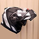 Шолом-трансформер-модуль BLD чорно-білий матовий розмір S і M, фото 2