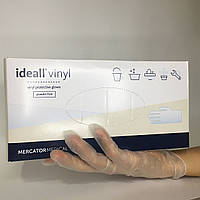 Перчатки виниловые неопудренные Ideall Vinyl XL (50 пар/уп) прозрачные