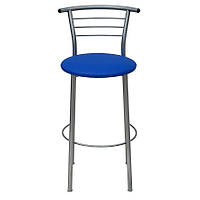 Барный стул синего цвета на металлическом каркасе HOKER Alum