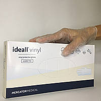 Виниловые перчатки нестерильные неопудренные Ideall Vinyl M (50 пар/уп)