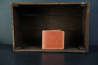 Мужской кожаный кошелек Компакт, натуральная винтажная кожа, цвет коричневый, оттенок Коньяк
