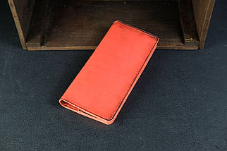 Чоловічий шкіряний гаманець Лонг на 8 карт, натуральна італійська шкіра Краст, колір Червоний, фото 2