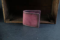Мужское кожаное портмоне на 6 карт, натуральная кожа итальянский Краст, цвет бордо