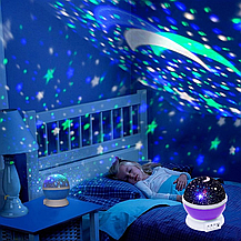 Дитячий світильник проєктор нічник Зоряне небо Star Master Стар Майстер з USB-кабелем, фото 3