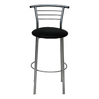 Барный стул чёрного цвета на металлическом каркасе HOKER Alum