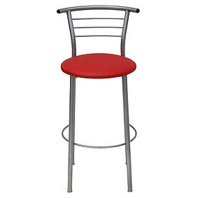 Барний стілець червоного кольору на металевому каркасі HOKER Alum