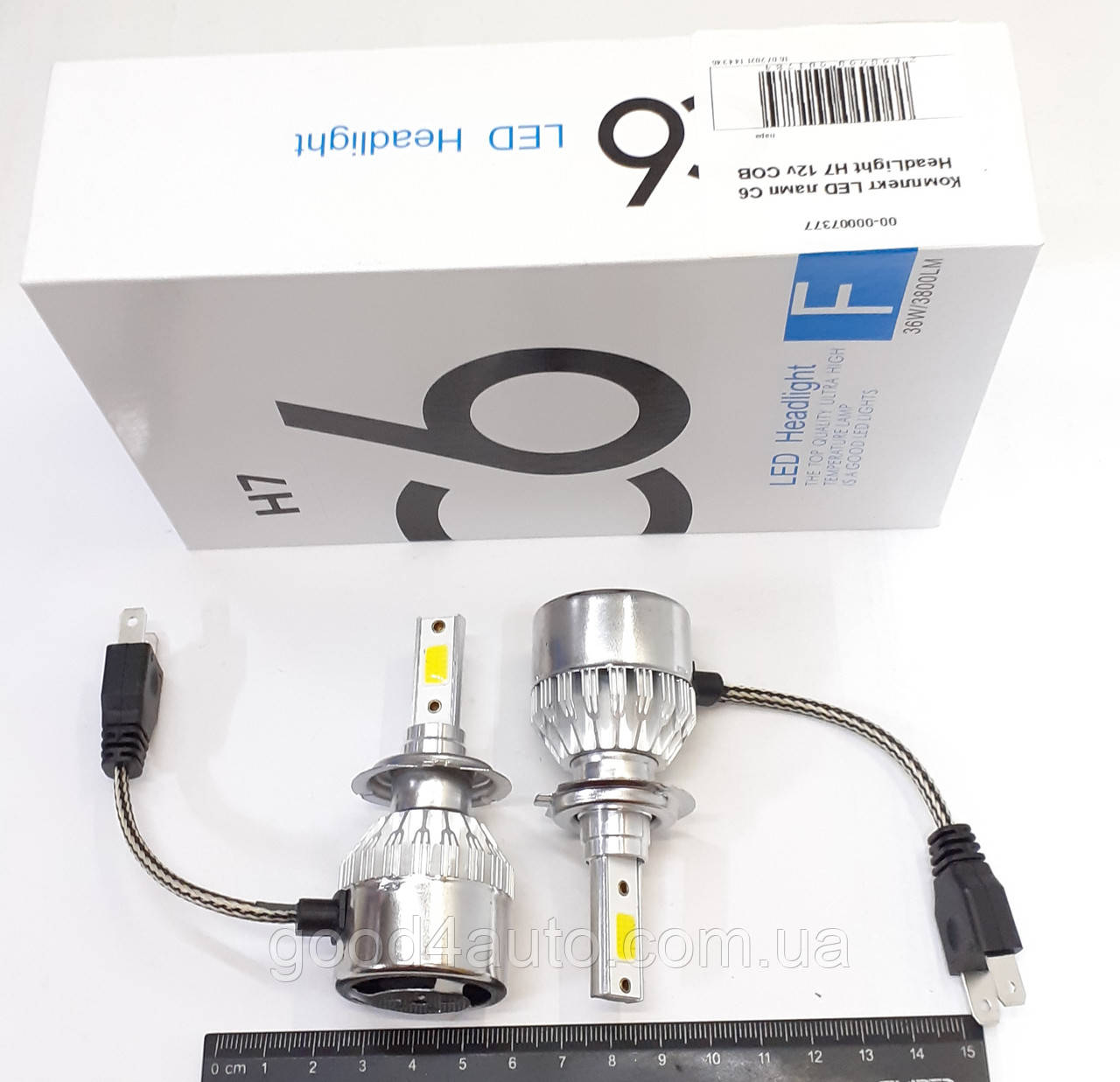 LED лампи H7 C6 36W 12/24V з активним охолодженням, фото 1