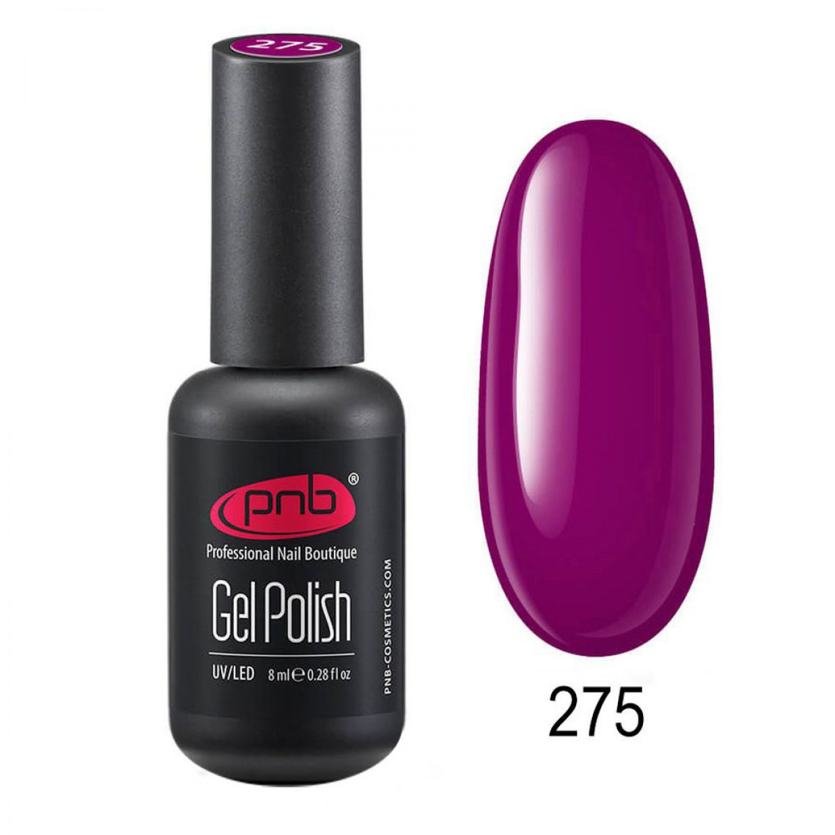 Гель лак PNB, 8 ml № 275(фіолетова  емаль), фото 1