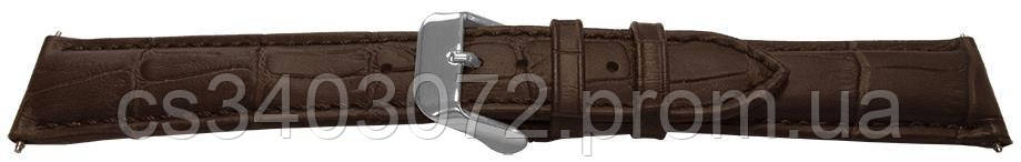 Коричневий шкіряний ремінець для наручних годинників з фактурою під ящірку, 22 мм
