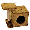 Будиночок-когтеточка з полицею Мілана 43х33х45 см (дряпка) для кішки Коричневий, фото 2
