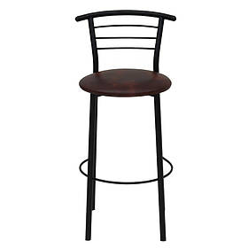 Барний стілець коричневого кольору на металевому каркасі HOKER Black