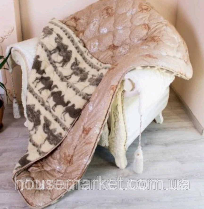 Ковдра полуторна "Верблюд" відкрите хутро, верблюжа вовна АРДА, 150х210 см - фото 1 - id-p1481183588