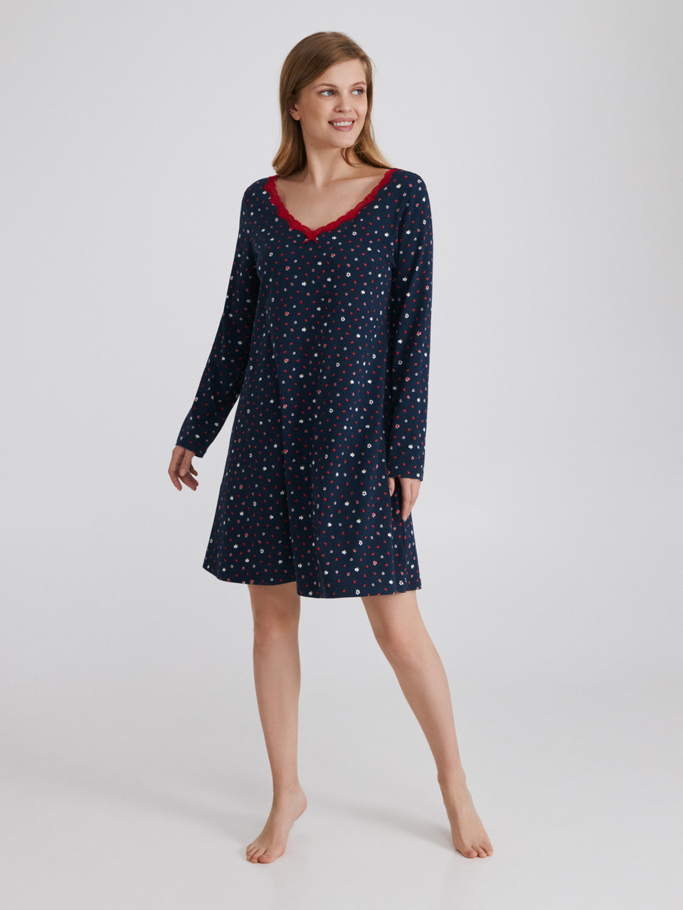 Нічна сорочка ТРИКОТАЖНА довгий рукав ELLEN FLEUR, фото 1