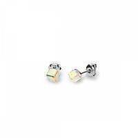 Серебряные серьги Spark со Swarovski Cube Studs Small K48414AB