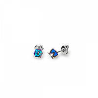 Серебряные серьги Spark со Swarovski Cube Studs Small K48414BB