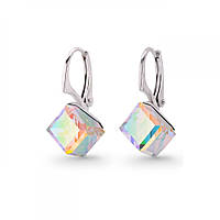 Серебряные серьги Spark со Swarovski Cube KA48418AB