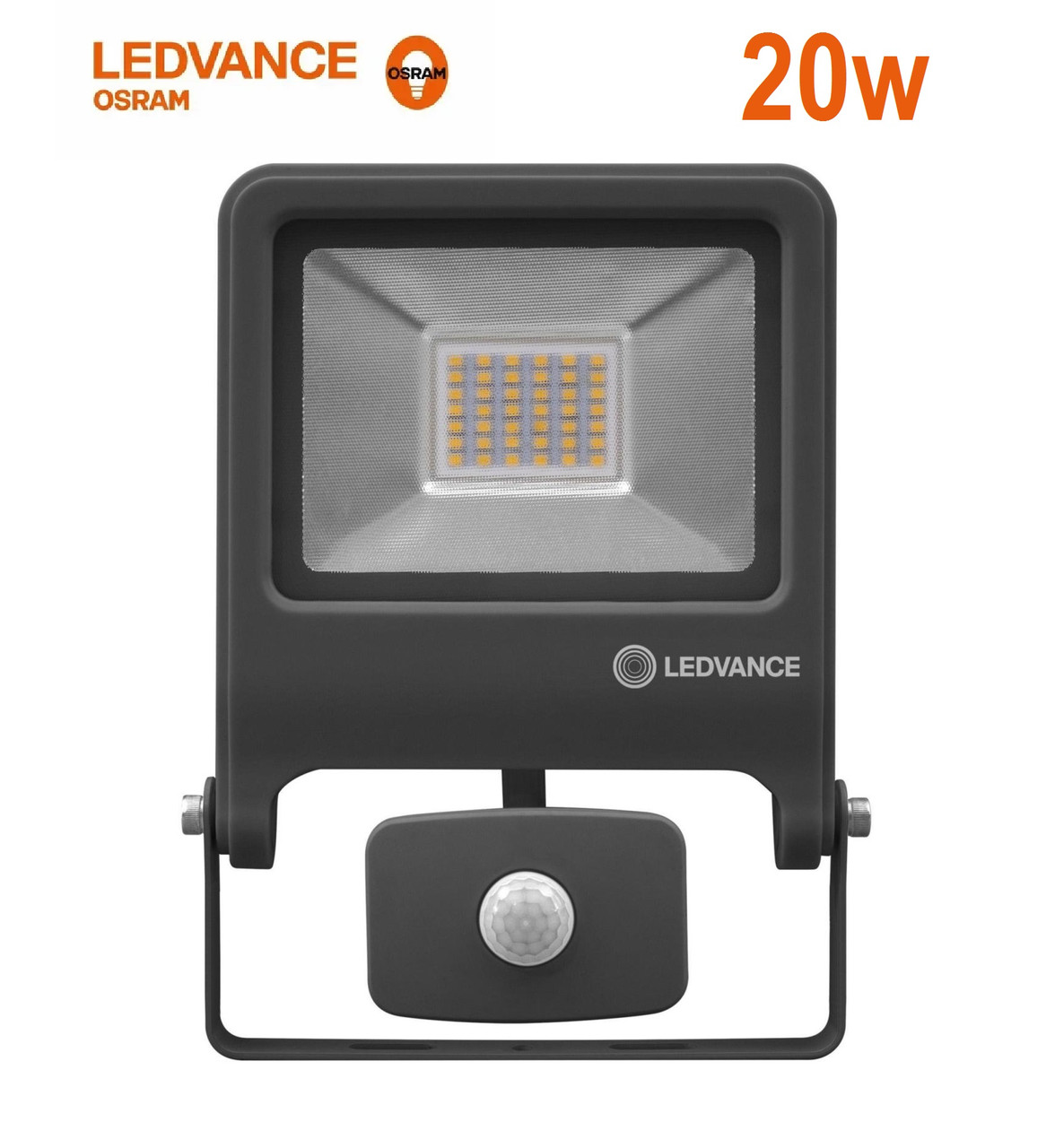 Прожектор OSRAM LEDVANCE FLOOD VALUE 20W 1700Lm 4000K BK сенсор (4058075268708) з датчиком руху і освітленості