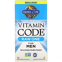 Garden of Life, Vitamin Code, RAW One, мультивитаминная добавка для мужчин, 75 капсул