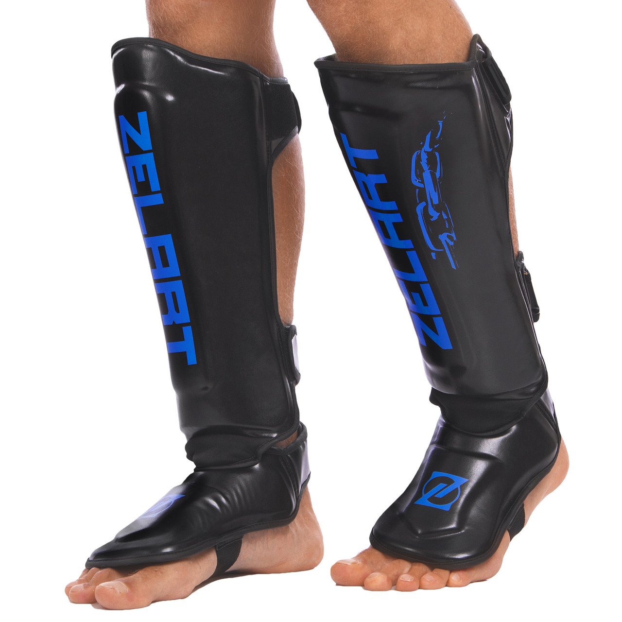 Захист для ніг (голень і стопа) Zelart 1321 розмір M Black-Blue