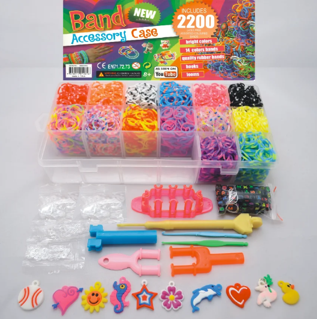 Резинки для плетения набор 2200 + станок Монстер Тейл + крючок Rainbow Loom