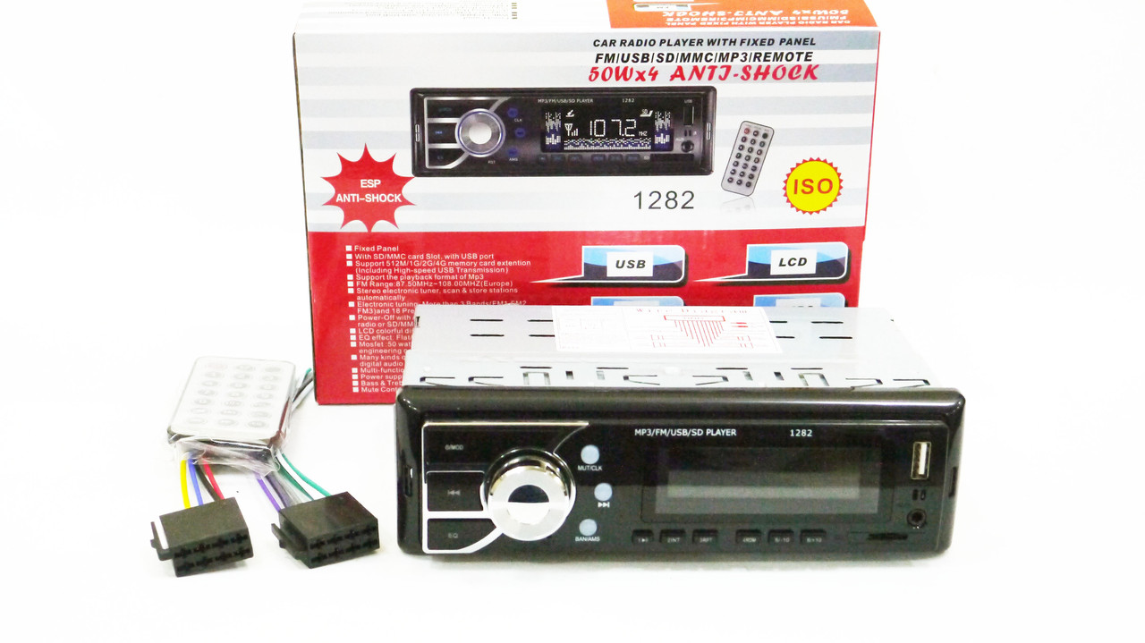 Автомагнітола 1282 ISO — MP3+FM+USB+microSD-карта
