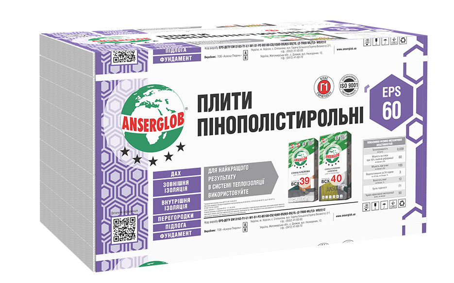 Пінопласт Anserglob EPS-60 (500 мм)