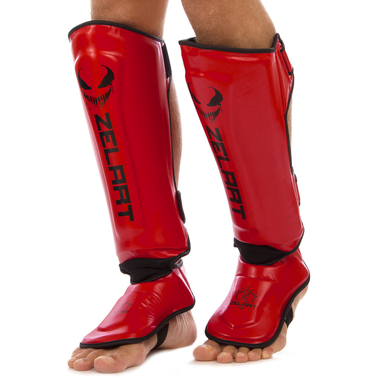 Захист для ніг (голень і стопа) Zelart 1376 розмір L Red-Black