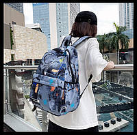 Рюкзак с принтом универсальный школьный синий