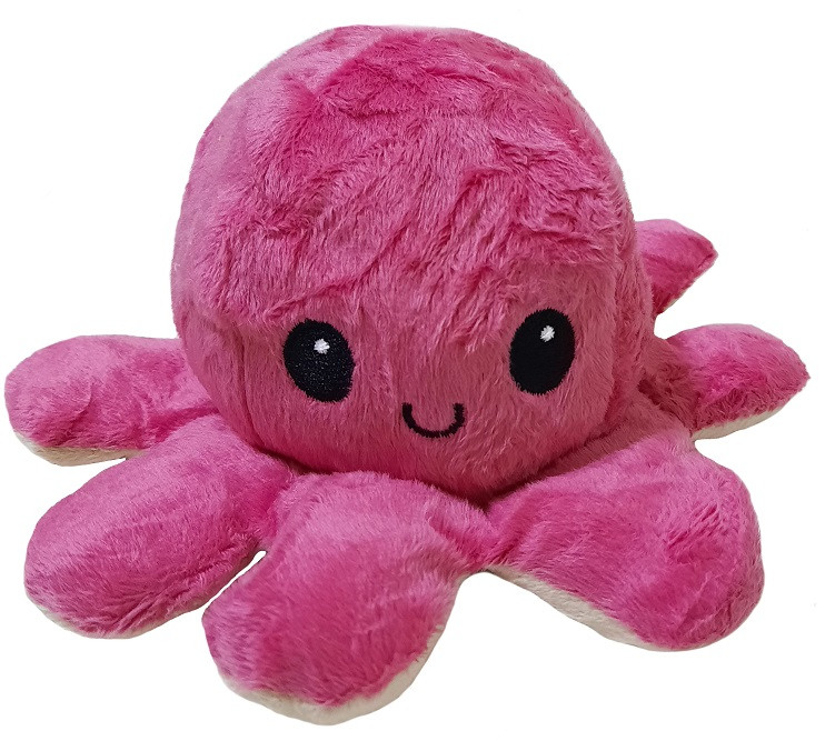 Іграшка м'яка восьминіг двосторонній OCTOPUS 7931, бежево-рожевий