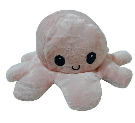 Іграшка м'яка восьминіг двосторонній OCTOPUS 7931, біло-рожева, фото 3