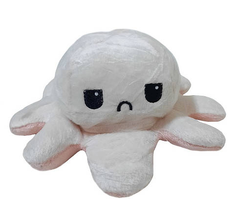 Іграшка м'яка восьминіг двосторонній OCTOPUS 7931, біло-рожева, фото 4