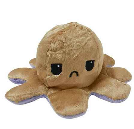 Іграшка м'яка восьминіг двосторонній OCTOPUS 7931, золотисто-фіолетова, фото 4