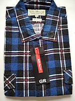 Мужская рубашка теплая байковая синего цвета рубашка 100 % Cotton Royal 42-43. 41-42.