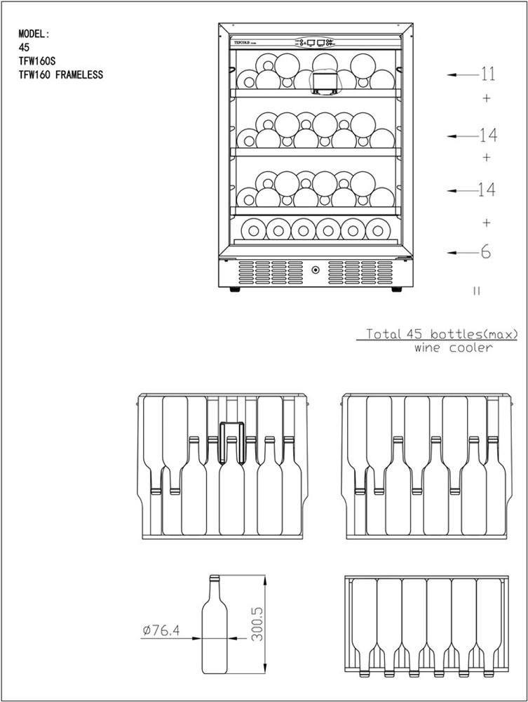 Шкаф для вина Tefcold TFW160S - фото 4 - id-p30610724