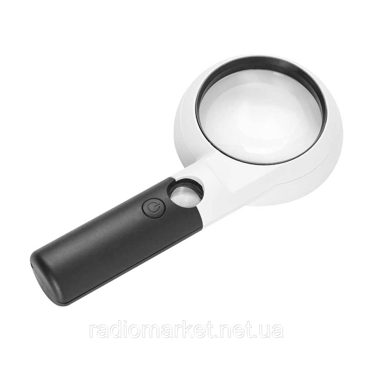 Лупа ручна NO.CH55-8L c LED підсів., 7Х діам-55мм + 20Х діам-21мм, фото 1
