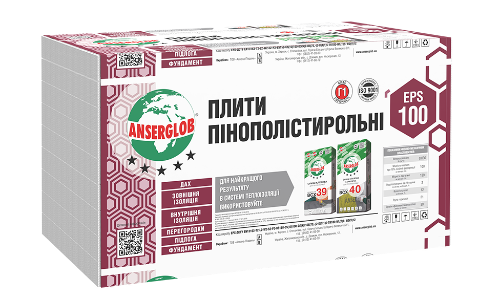 Пінопласт Anserglob EPS 100 (500 мм)