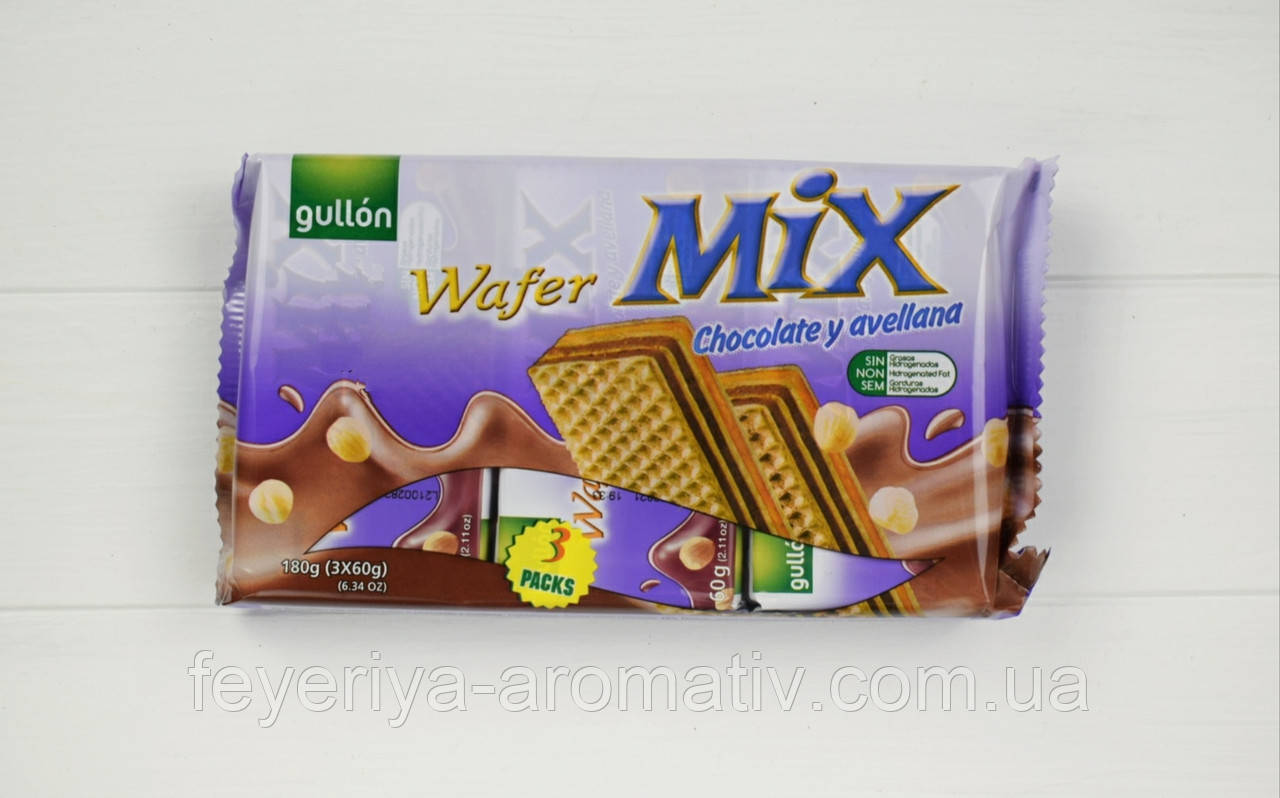 Вафлі шоколад з фундуком Gullon Wafer Mix 210г (3х70г) Іспанія