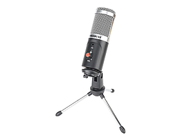 Мікрофон USB FREEBOSS W03 на тринозі, цифрове якість, вихід для навушників  сріблястий Хіт продажу!