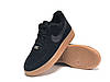 Зимові кросівки Nike Air Force 1 low Black Найк Форс чорні замшеві чоловічі хутряні утеплені, фото 8