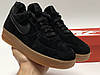 Зимові кросівки Nike Air Force 1 low Black Найк Форс чорні замшеві чоловічі хутряні утеплені, фото 10