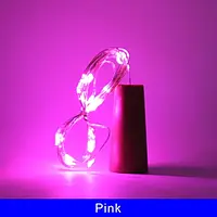 Світлодіодна гірлянда нитка крапля роси 20 led 2 м "Пробка" рожевий колір