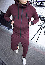 Спортивний костюм чоловічий зимовий теплий на флісі Ram до -15*З бордовий Кофта + Штани з начосом