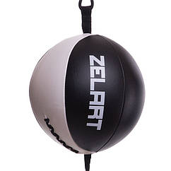 Груша боксерська на розтяжках пневмогруша кругла Zelart 2891 Black-White