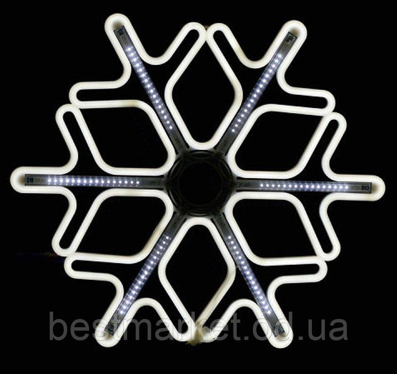 Вулична Новорічна Сніжинка з бедучими Світлодіодними Вогнями з Дюралайту Холодний Білий 40см