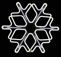 Вулична Новорічна Сніжинка з бедучими Світлодіодними Вогнями з Дюралайту Холодний Білий 40см