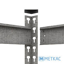 Стелаж Титан ОД-17 2160х1200х400 Меткас, 300 кг на полицю, 5 полиць, ДСП, оцинкований, металевий, на склад, фото 3